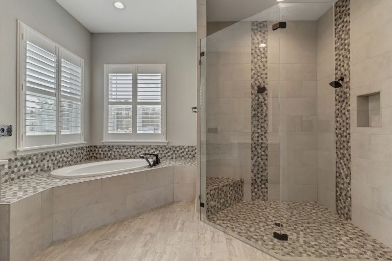 Elegant Shower with Decorative Tiles