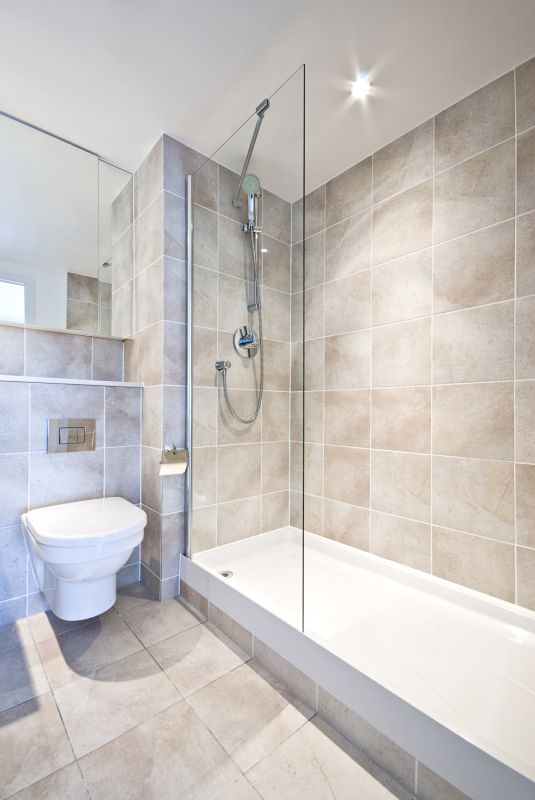 Contemporary Shower with Bench
